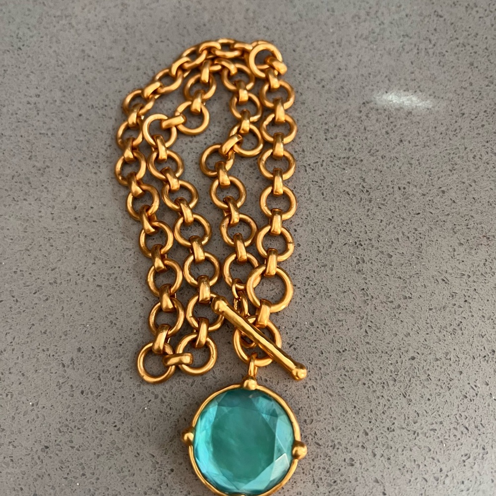 Julie Vos Gold and Aqua Demi honeybee necklace - Picture 3 of 4